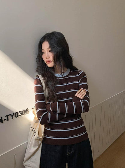 アーバンストライプニットトップ