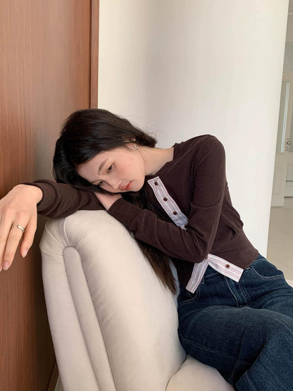 エレガントクラッシュストライプTシャツ