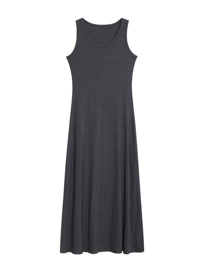 グレー カジュアル ロングドレス