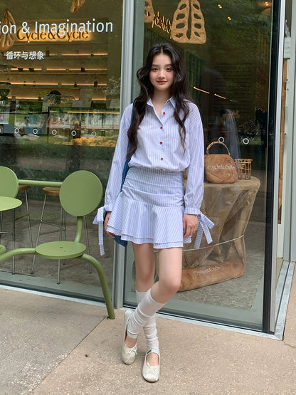 シックフリルハイウエストワンピース