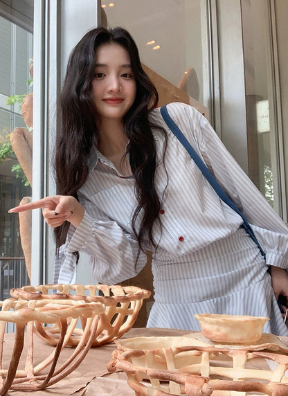 シックフリルハイウエストワンピース