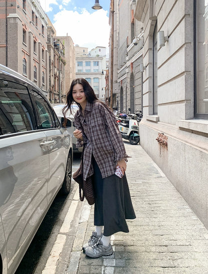 グレー カジュアル ロングドレス