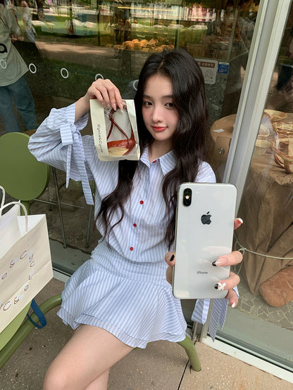 シックフリルハイウエストワンピース