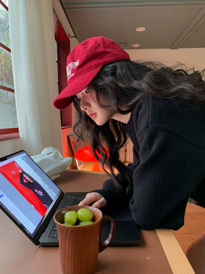 コージー紺ニットプルオーバー