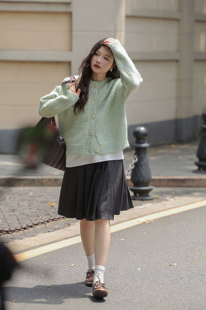 グリーンニットカーディガン