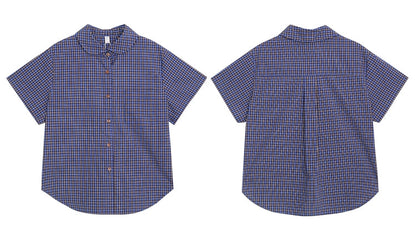 フレンチチェックサマーブラウス