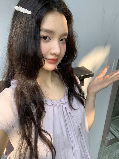 パープルサマークロップトップ