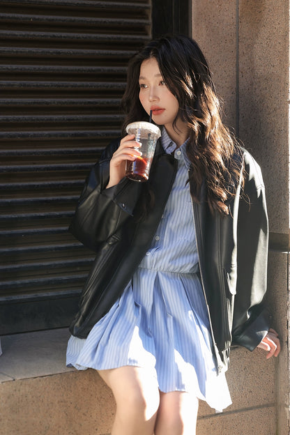 レトロブラックレザージャケット