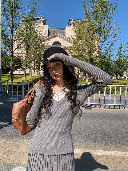 グレーポロカジュアルセット