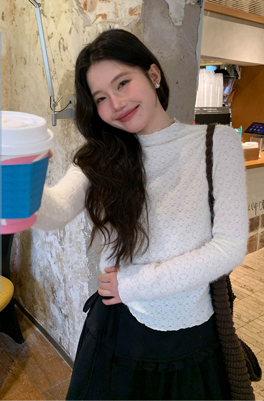 エレガントニットレーストップ