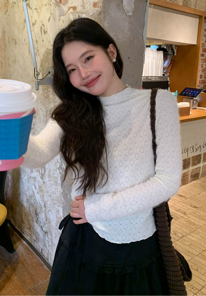 エレガントニットレーストップ