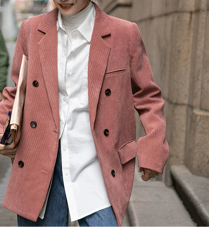 レトロブラウンコーデュロイブレザー