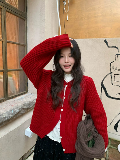 チャンキー ニット カーディガン