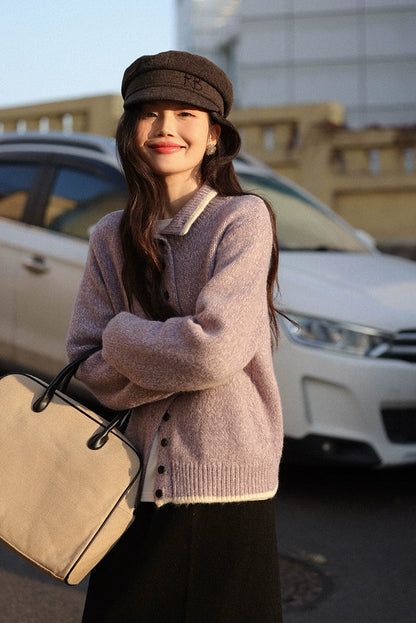 ロマンティック・ホワイト・ウール・カーディガン