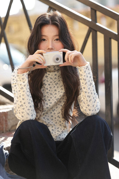 シック・フローラル・ハーフネック・シャツ