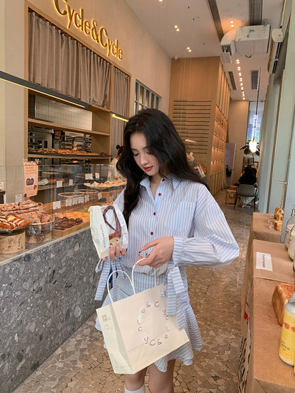 シックフリルハイウエストワンピース