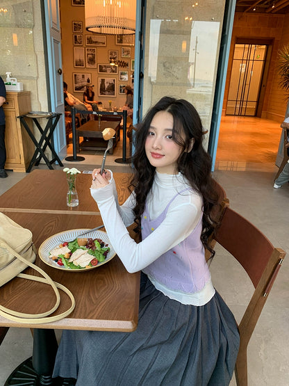 シックハイウエストプリーツスカート