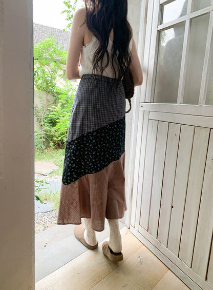 レトロ花柄マキシスカート