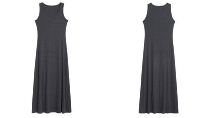 グレー カジュアル ロングドレス