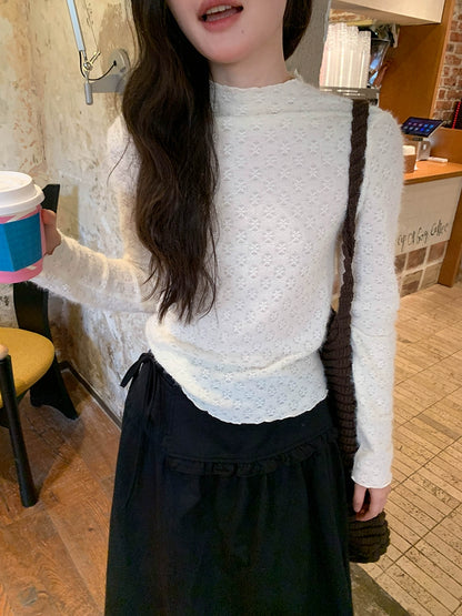 エレガントニットレーストップ