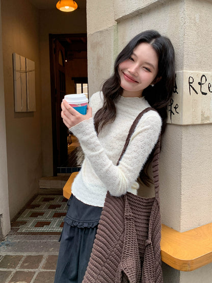 エレガントニットレーストップ