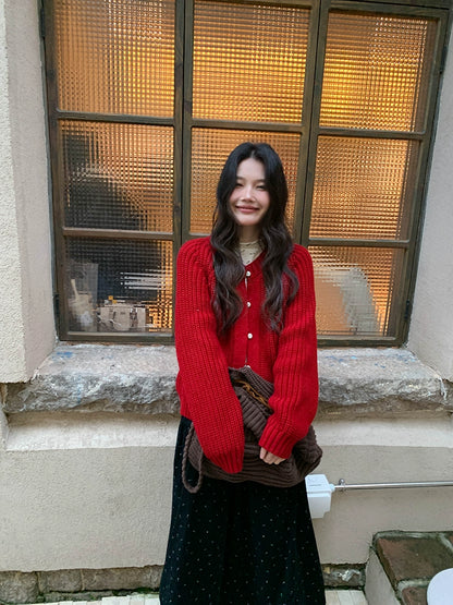 チャンキー ニット カーディガン