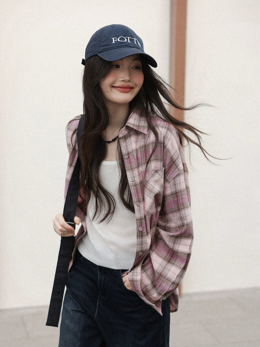 ビビッドフラップチェックシャツ