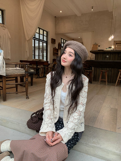 レトロ花柄マキシスカート