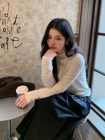 エレガントニットレーストップ