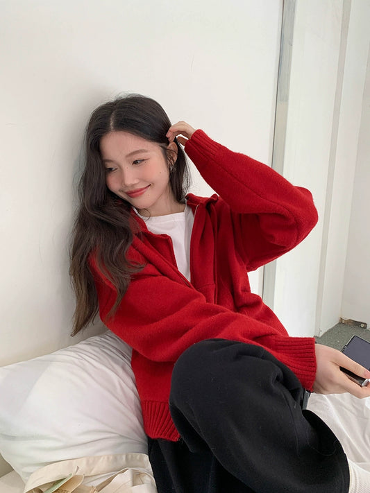 クリムゾン・フーディ・カーディガン