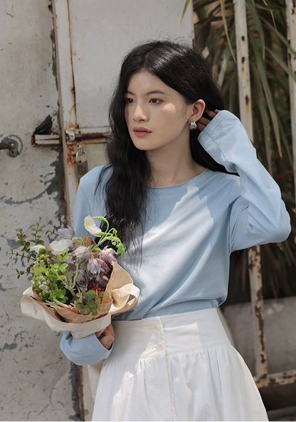 ルーズコットン長袖Tシャツ