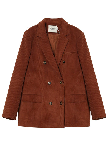 レトロブラウンコーデュロイブレザー