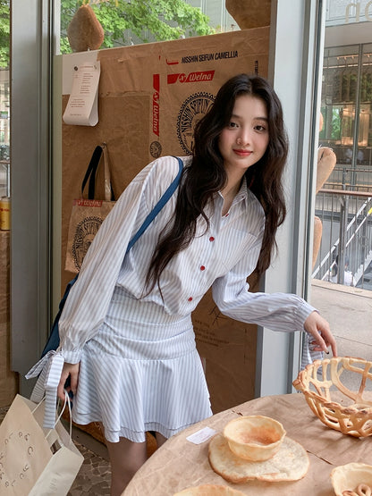 シックフリルハイウエストワンピース