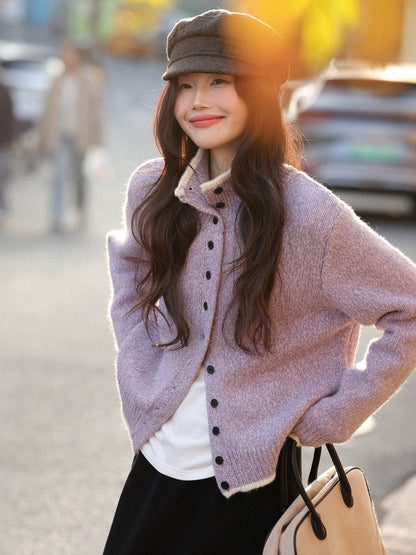 ロマンティック・ホワイト・ウール・カーディガン