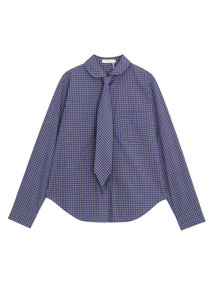 レトロチェックルーズブラウス