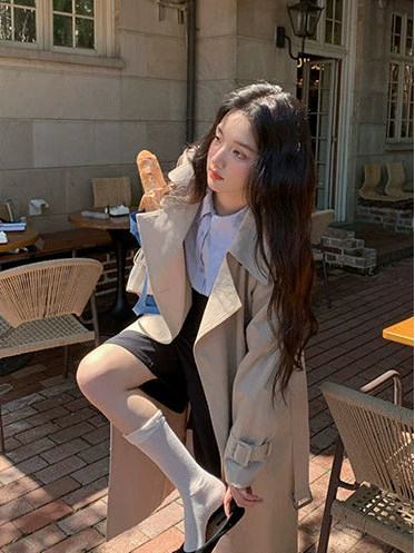 シックロングトレンチコート