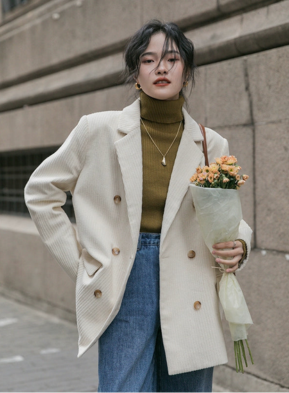 レトロブラウンコーデュロイブレザー