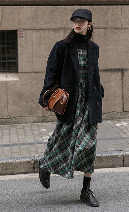 レトロブラウンコーデュロイブレザー