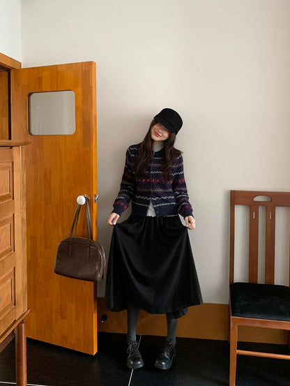 シックハイウエストプリーツスカート