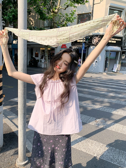 パープルサマークロップトップ