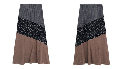 レトロ花柄マキシスカート