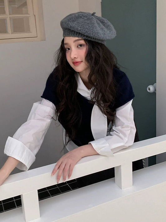 ネイビーニット ジャンパーT