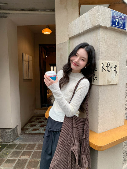 エレガントニットレーストップ