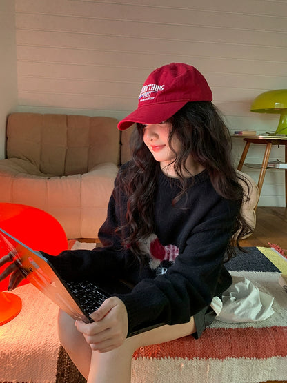 コージー紺ニットプルオーバー