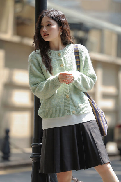 グリーンニットカーディガン