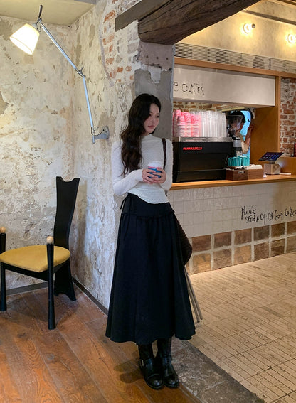 エレガントニットレーストップ