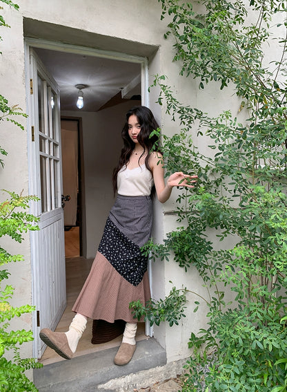 レトロ花柄マキシスカート