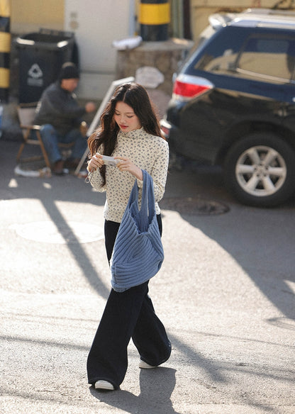 シック・フローラル・ハーフネック・シャツ