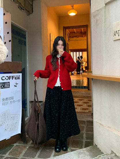 チャンキー ニット カーディガン