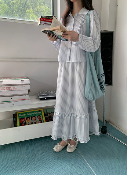 ストライプツーピースセット